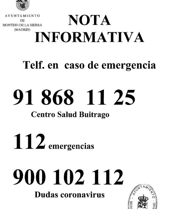 Teléfonos en caso de emergencias