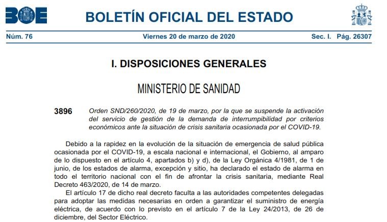 Información del BOE: Ministerio sanidad